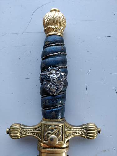 Kriegsmarine 1st model police Plümacher Sohn etched dagger - Authentication Needed