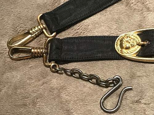 Kriegsmarine 2nd model unmarked dagger buckle ID disc and hangers for sale
