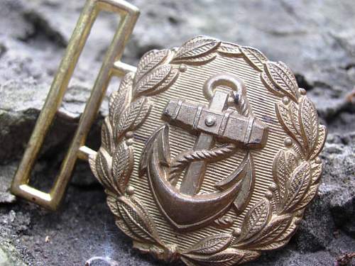 Kriegsmarine 2nd model unmarked dagger buckle ID disc and hangers for sale