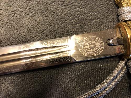 Kriegsmarine 2nd model Paul Weyersberg etched dagger - Need Authentication