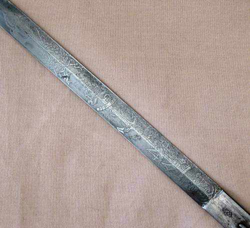 Imperial Kriegsmarine 1890 WKC etched cadet dagger with M38 Alcoso pommel