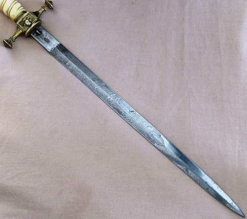 Imperial Kriegsmarine 1890 WKC etched cadet dagger with M38 Alcoso pommel