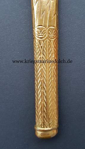 Kriegsmarine 2nd model Hörster etched dagger with portepee