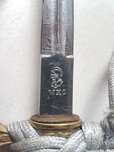 Kriegsmarine 2nd model WKC etched dagger with hangers - Need Authentication