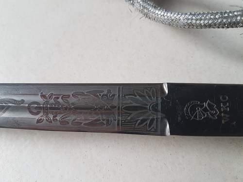 Kriegsmarine 2nd model WKC etched dagger with hangers - Need Authentication