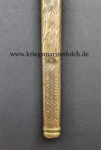 Kriegsmarine 2nd model Puma etched dagger with portepee and hangers