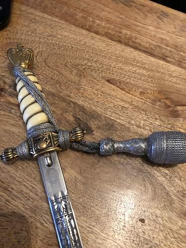 Kriegsmrine 2nd model Hörster etched dagger with portepee - Need Authentication