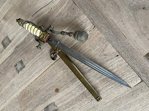 Imperial 1890 WKC damascus cadet dagger with Ivory grip