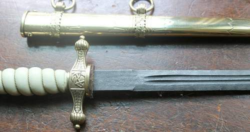 Kriegsmarine 2nd model artificial damascus reproduction dagger