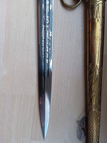 Kriegsmarine 2nd model WKC etched dagger