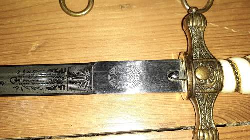 Kriegsmarine dagger - &quot;E. Bonsmann Solingen&quot; maker marked - reproduction.