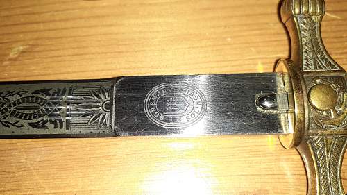 Kriegsmarine dagger - &quot;E. Bonsmann Solingen&quot; maker marked - reproduction.