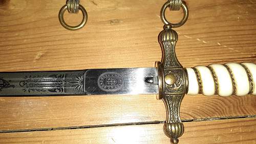 Kriegsmarine dagger - &quot;E. Bonsmann Solingen&quot; maker marked - reproduction.