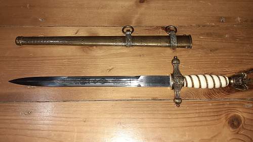 Kriegsmarine dagger - &quot;E. Bonsmann Solingen&quot; maker marked - reproduction.