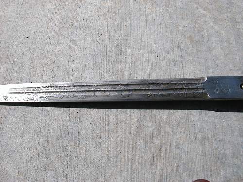 Kriegsmarine 2nd model Eickhorn etched dagger in poor condition