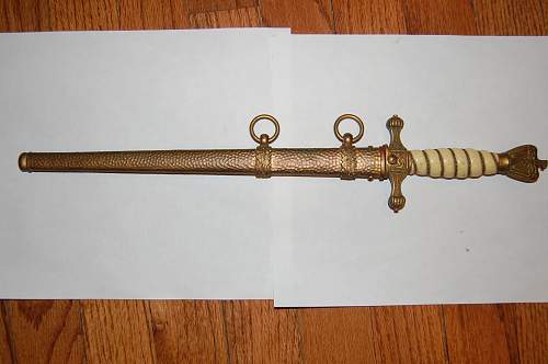 Kreigsmarine 2nd model WKC etched dagger with hammered scabbard