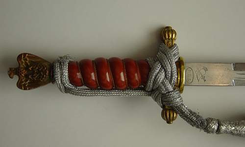 Kriegsmarine 2nd model PD Luneschloss dagger with orange grip
