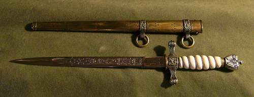 Kriegsmarine 2nd model unmarked dagger in mint condition
