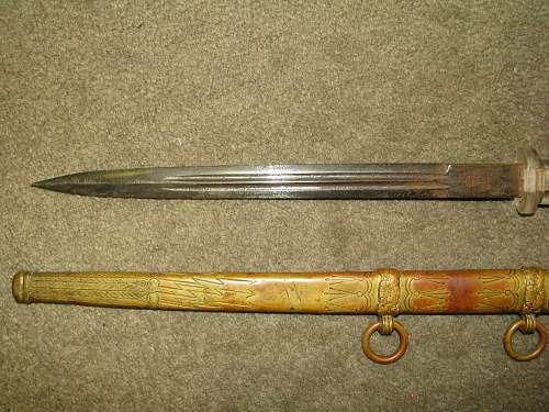 Kriegsmarine WKC dagger with homemade grip