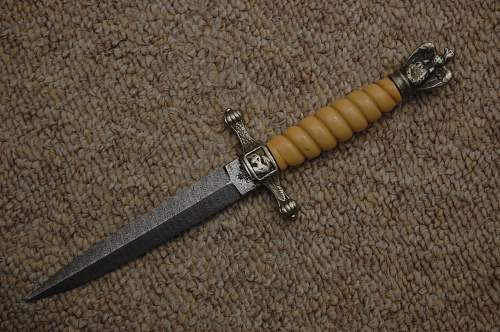 Kriegsmarine fantasy dagger with artifical damascus blade