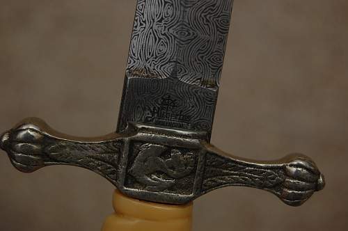 Kriegsmarine fantasy dagger with artifical damascus blade