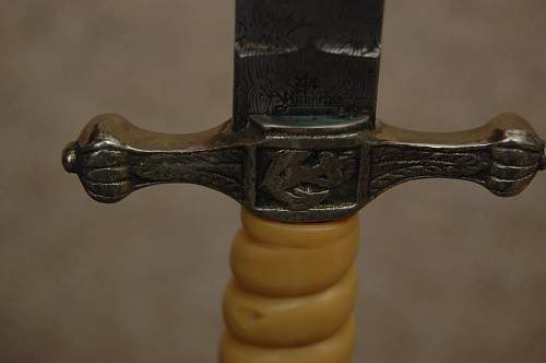 Kriegsmarine fantasy dagger with artifical damascus blade