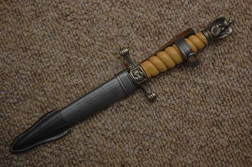 Kriegsmarine fantasy dagger with artifical damascus blade
