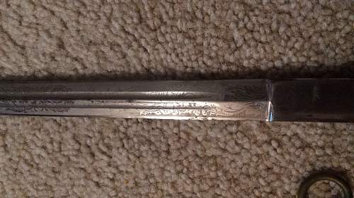 Kreigsmarine 1st model Alcoso etched dagger with WKC pommel