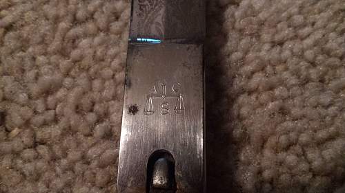 Kreigsmarine 1st model Alcoso etched dagger with WKC pommel