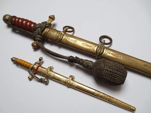 Big and small navy dagger