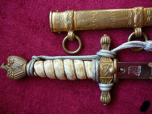 Kriegsmarine 2nd model Eickhorn etched dagger with Alcoso scabbard - Real or Fake