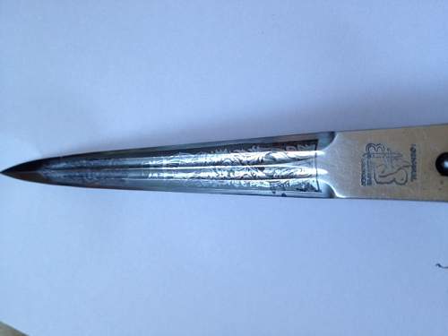 Kriegsmarine 1st model Water Police Eickhorn etched dagger , Need authentication