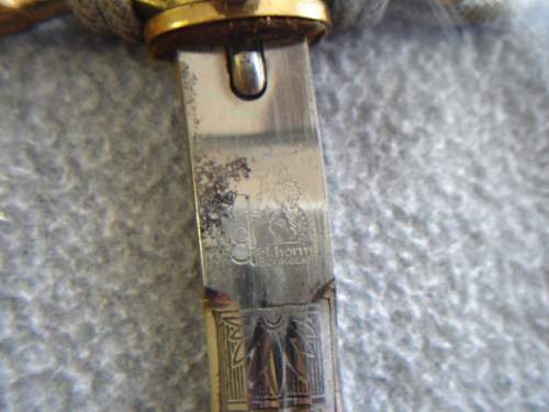 Kriegsmarine 2nd model Eickhorn etched dagger with hangers
