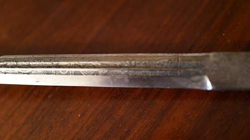 Kriegsmarine 2nd model Eickhorn etched dagger denazified