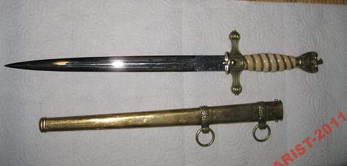 Kriegsmarine 2nd model unmarked etched dagger - Need Authentication