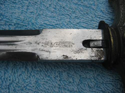 Kriegsmarine 2nd model Alcoso dagger with steel scabbard found at Le Havre 1944