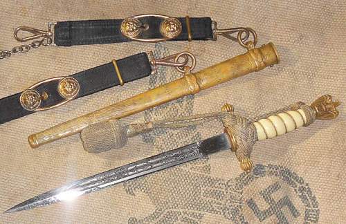 Kriegsmarrine 2nd model Klaas U-Boat etched dagger and WKC Eickhorn daggers collection