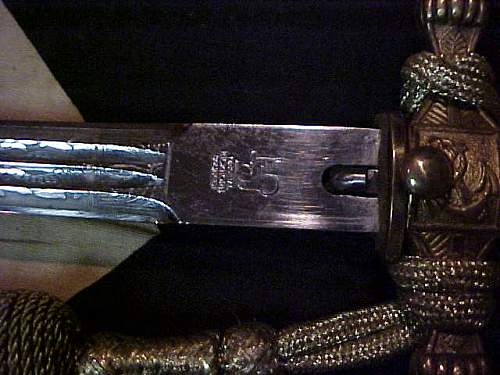 Kriegsmarine 2nd model Eickhorn etched dagger with orange grip