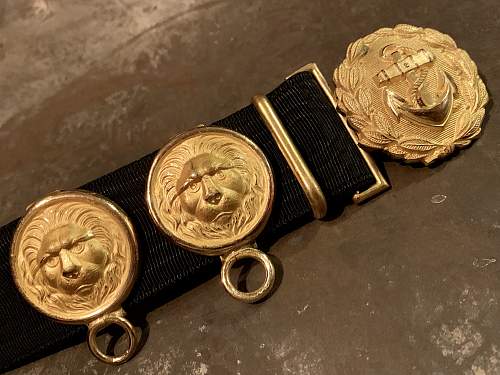 Kriegsmarine Belt, Buckle &amp; Hangers