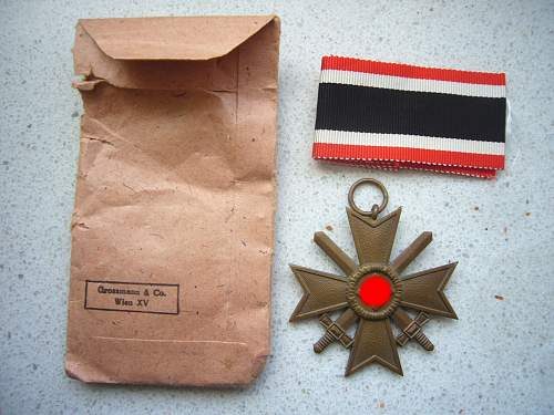 Kriegsverdienstkreuz 2. Klasse mit Schwerter mit Verleihungstüte