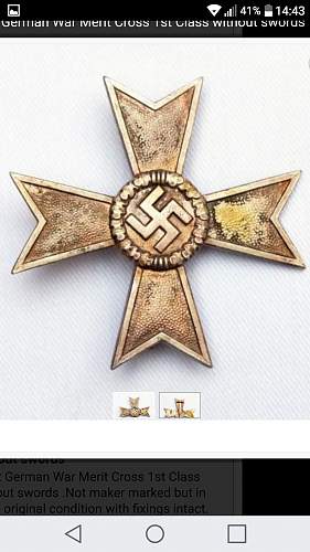 Kriegsverdienstkreuz Klasse 1 ohne Schwertern. Help me identify