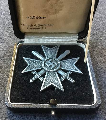 Kriegsverdienstkreuz 1.Klasse mit Schwertern K&amp;O ”second type made of zinc”.