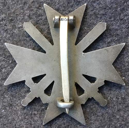 Kriegsverdienstkreuz 1.Klasse mit Schwertern K&amp;O ”second type made of zinc”.