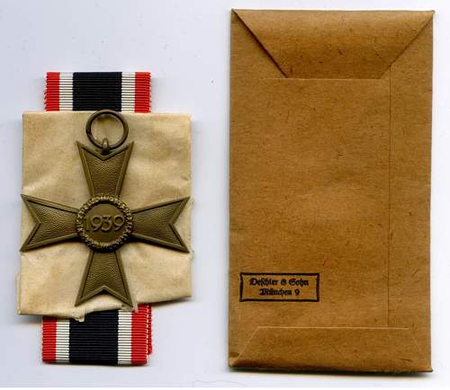 Kriegsverdienstkreuz 2. Klasse ohne Schwerter envelope