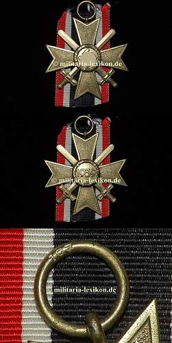 Kriegsverdienstkreuz 2 Klasse. Version of wearing.