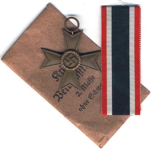 kriegsverdienstkreuz 2. klasse ohne schwerter Deschler