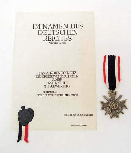 Kriegsverdienstkreuz 2.Klasse mit Schwerten.