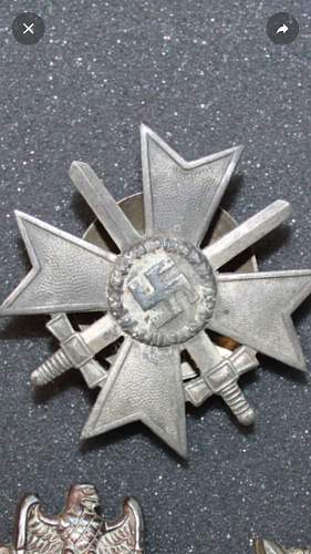 Kriegsverdienstkreuz 1.Klasse mit Schwertern - L58 Screwback