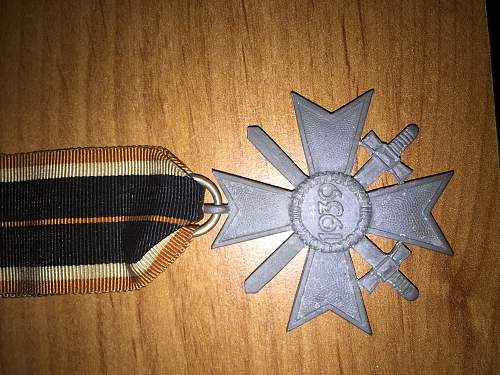 Kriegsverdienstkreuz 2.Klasse mit Schwertern unmarked with ribbon Genuine?