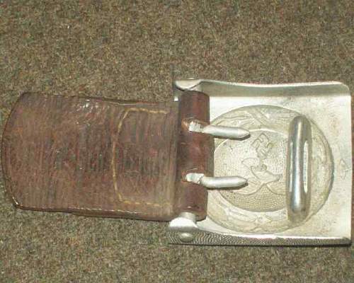 Buckle with marks on leather